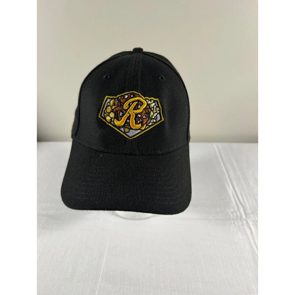 New Era 39THIRTY Rochester Red Wings Black Stretch Fit Hat Mens Large XLarge